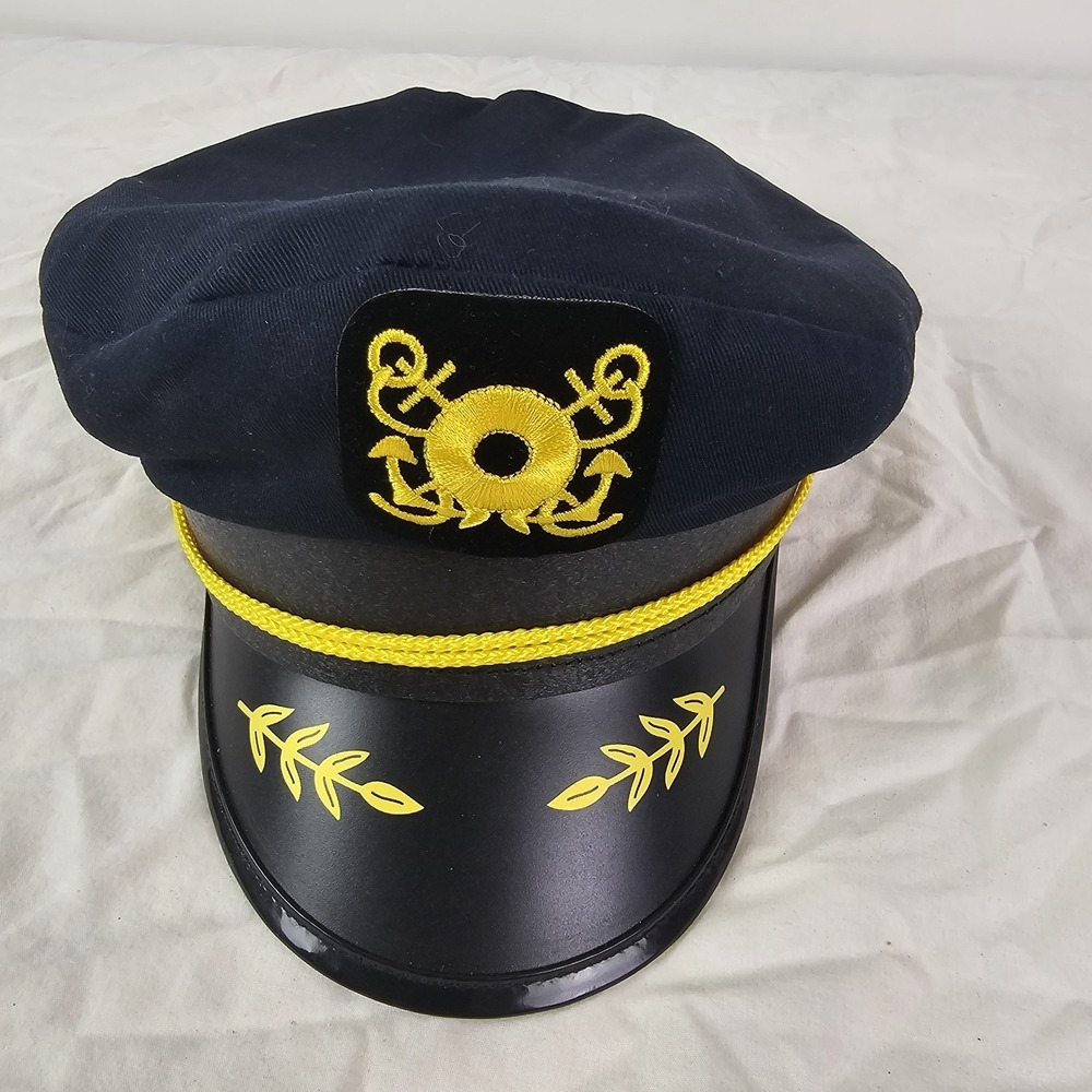 Royal Resortwear Yacht Hat Classic Nautical Captain Style Navy Blue One Size
